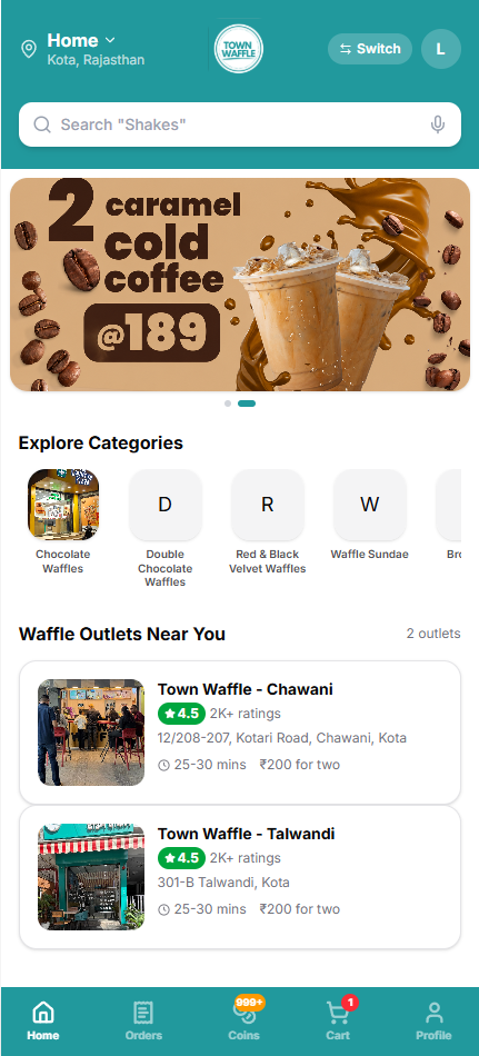 Order Town Waffle on Cravr app